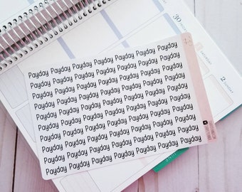 Payday Script Planner Stickers: Matte Paper Font Stickers