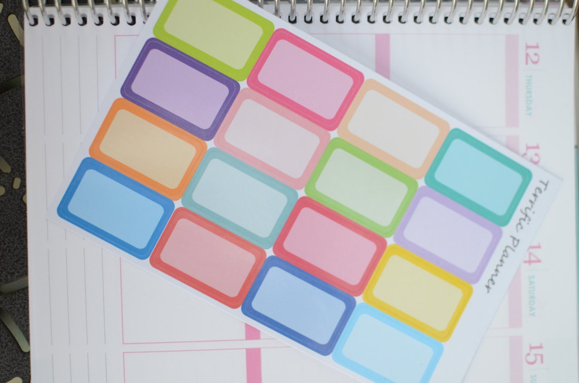Half Box Rounded Labels for Planners Stickers Multi Colors - Etsy