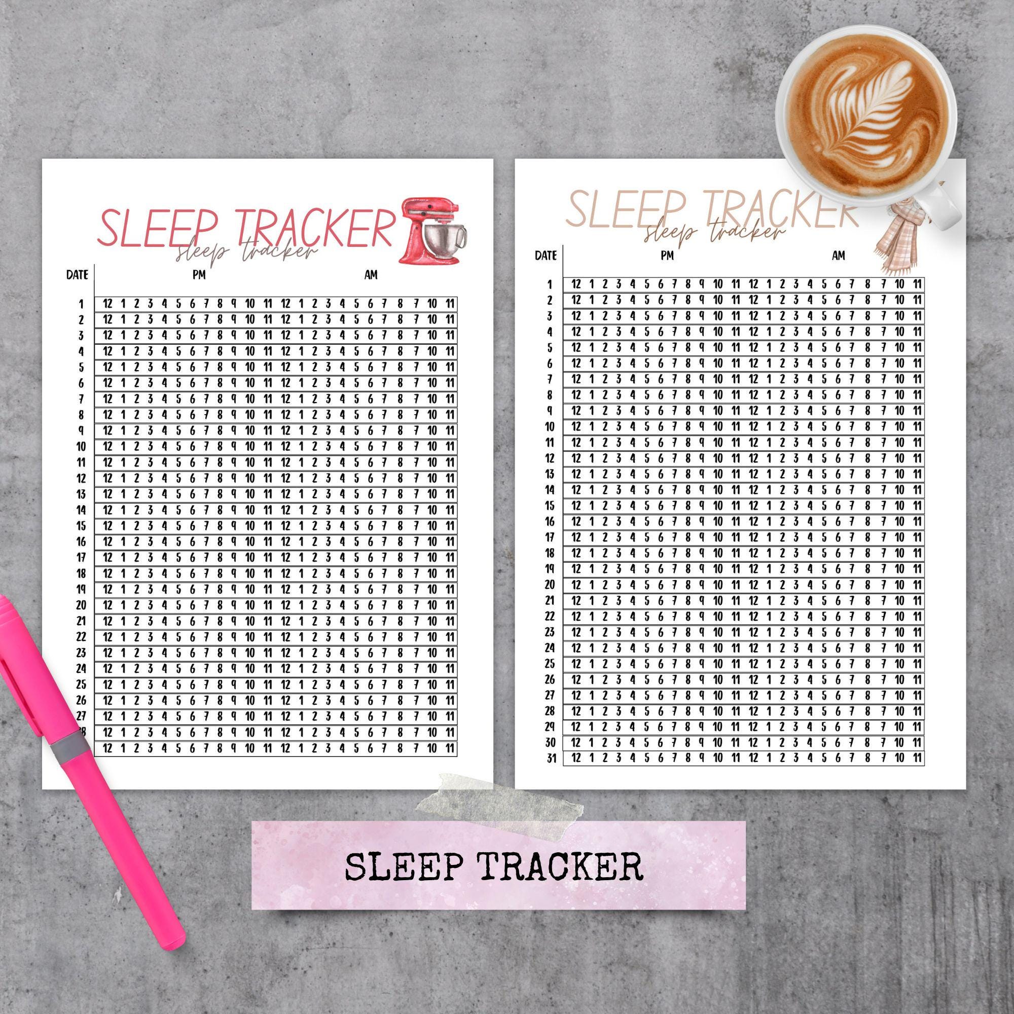 Sleep Tracker Digital Printable - Self Care Page - Journal Page Size A5 ...