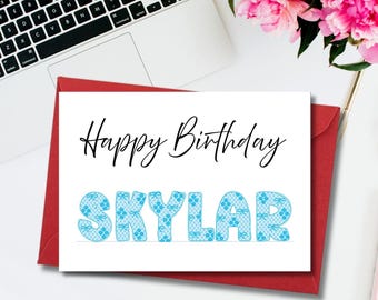 Personalized Birthday Card, Lace Greeting Card, Custom Birthday Card, Gift Card, Birthday Card Sister, Niece, Daughter, Friend, Aunt, Wife
