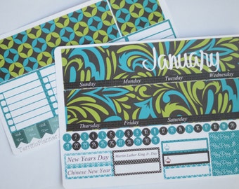 January Monthly Spread Kit Planner Stickers Removable Matte