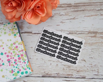 Weekend Black Stickers Planner Stickers #19