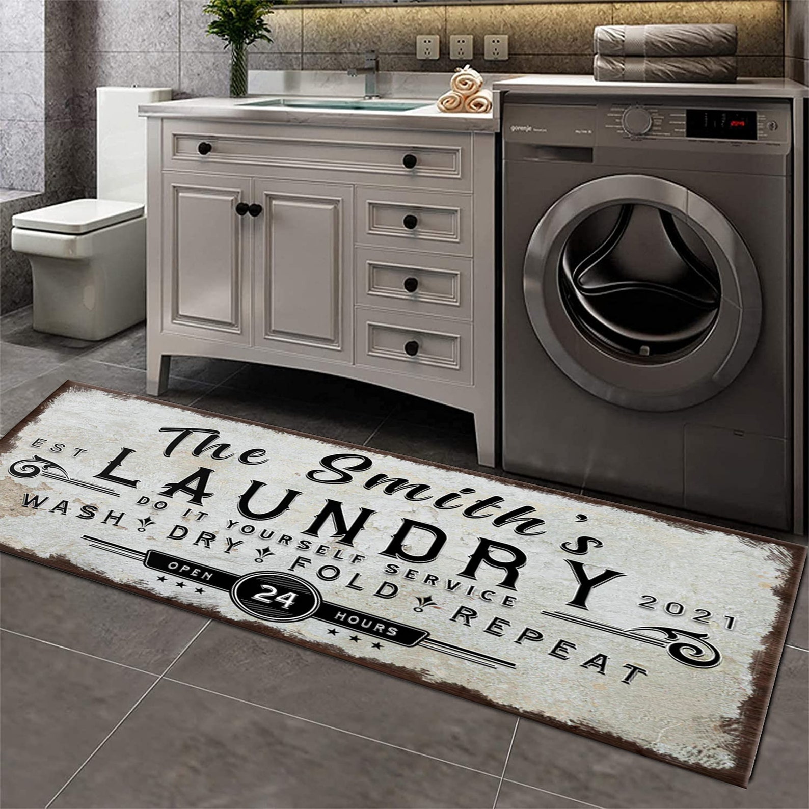 Personalized Laundry Mat Decor Laundry Room Sign Laundry Etsy