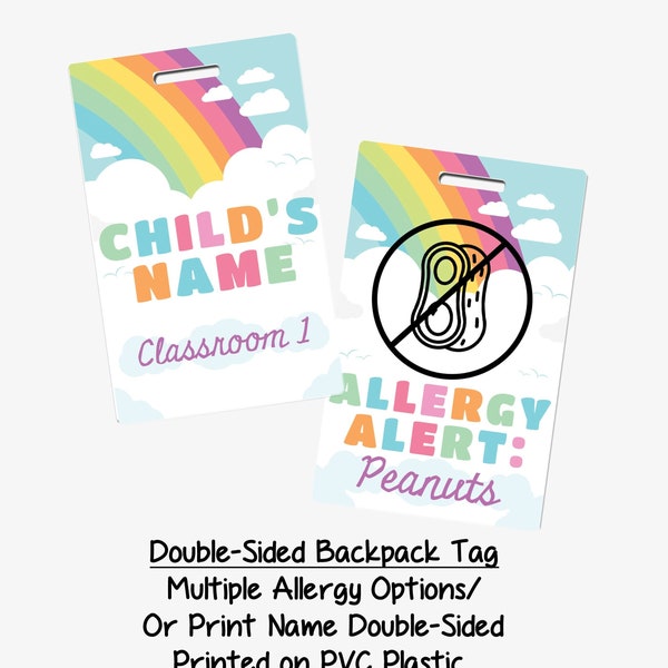 Rainbound Backpack Name Tags Allergy Tags PLASTIC Bag Tags