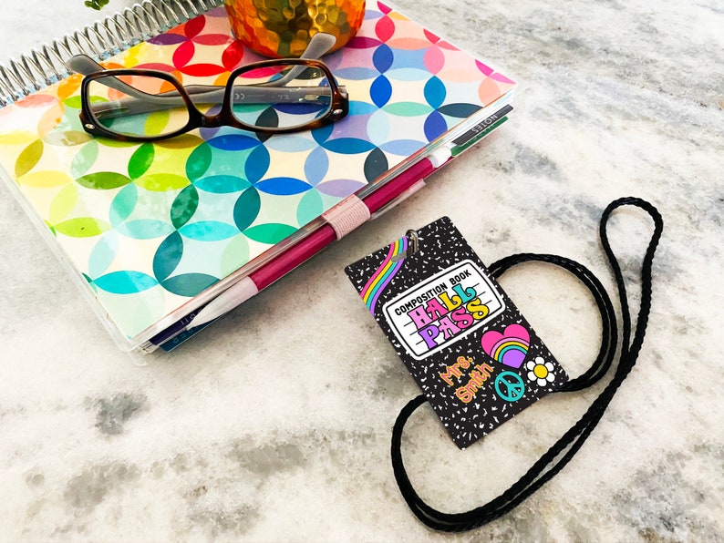 Composition Book With Flair Theme Classroom Hall Passes for Teachers ...