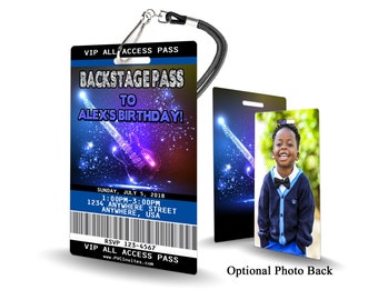 Backstage Pass Birthday Invitation PLASTIC Backstage Pass Birthday, Backstage Pass Birthday Invitation, Birthday Invite, Backstage Pass