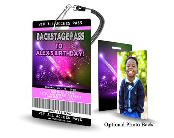 Backstage Pass Birthday Invitation PLASTIC Backstage Pass Birthday, Backstage Pass Birthday Invitation, Birthday Invite, Backstage Pass
