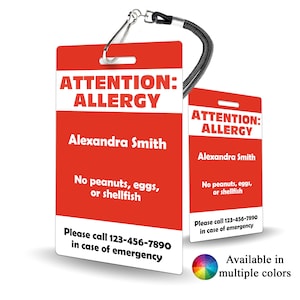 Medical Alert Card - emergency contact, medical ID, alert card, health card, emergency info