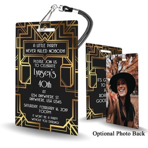 Gatsby Birthday Invitation PLASTIC Gatsby Birthday, Gatsby Birthday Invitation, Birthday Invite, Gatsby Birthday, Gatsby