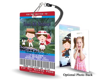 Mary Poppins Birthday Invitation PLASTIC Mary Poppins Birthday, Mary Poppins Birthday Invitation, Birthday Invite, Mary Poppins Birthday