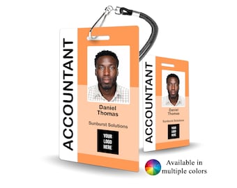 Staff Badge with Headshot - Multi-Job ID Card design your own id card, plastic badge, office badge, customized office id card Employee Badge