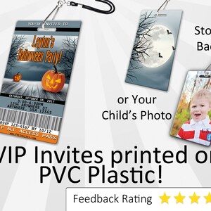 Halloween Invitations PLASTIC!!! Personalized Halloween Party Invitation Custom - Photo Invitation - Holiday Invitations -