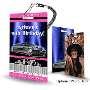 Limo Birthday Invitation PLASTIC Limo Birthday, Limo Birthday Invitation, Birthday Invite, Limo Birthday, Limo