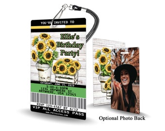 Sunflower Birthday Invitation PLASTIC Sunflower Birthday, Sunflower Birthday Invitation, Birthday Invite, Sunflower Birthday, Sunflower