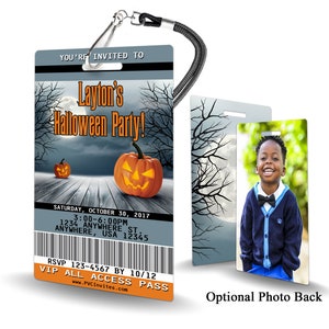 Halloween Invitations PLASTIC!!! Personalized Halloween Party Invitation Custom - Photo Invitation - Holiday Invitations -