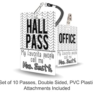 Favorite People Theme Classroom Hall Passes for Teachers, Personalized ...