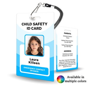 Child ID Badge - Safety Identification, Customizable