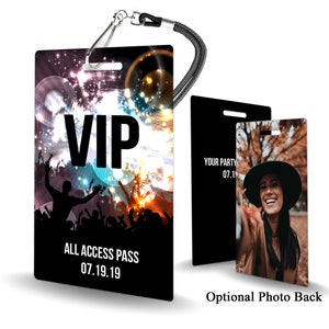 VIP Birthday Invitation PLASTIC VIP Birthday, Vip Concert Invitation, All Access Pass, Event Ticket Custom Invitation