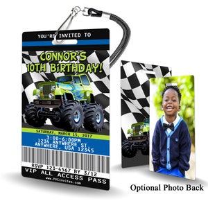 Monster Truck Birthday Invitation PLASTIC Monster Truck Birthday, Monster Truck Birthday Invitation, Birthday Invite, Monster Truck Birthday