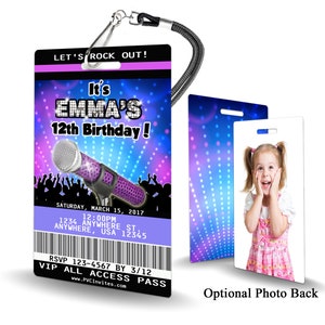 Pop Star Invitation PLASTIC Pop Star, Pop Star Invitation, Birthday Invitation, Birthday Invite, Pop Star Birthday Invitation SKU-INV142