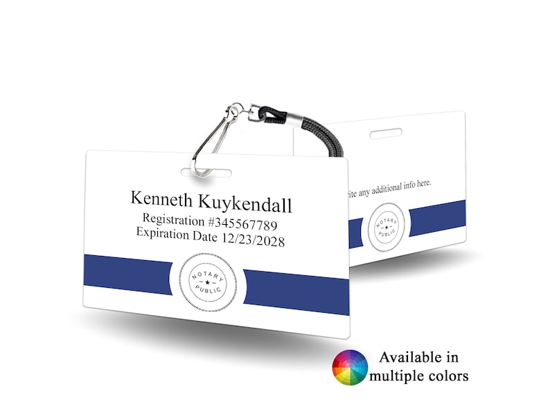 Customizable Notary Name Badge - Professional ID Card