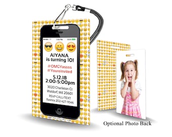 Emoji Invitation PLASTIC Emoji, Emoji Invitation, Birthday Invitation, Birthday Invite, Emoji Birthday Invitation