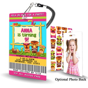 Hawaiian Luau Birthday Invitation PLASTIC Hawaiian Luau Birthday, Hawaiian Luau Birthday Invitation, Birthday Invite, Hawaiian Luau Birthday