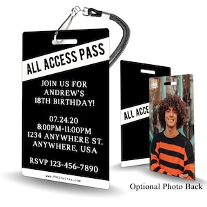 All Access Pass Birthday Invitation PLASTIC All Access Pass Birthday, All Access Pass Birthday Invitation, Birthday Invite, All Access Pass
