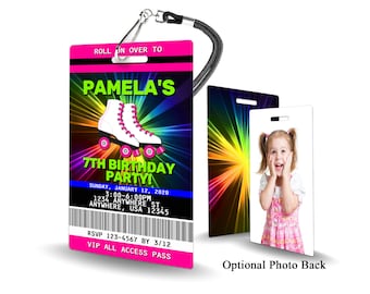 Rollerskate Birthday Invitation PLASTIC Rollerskate Birthday, Rollerskate Birthday Invitation, Birthday Invite, Rollerskate Birthday