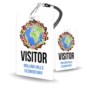 Elementary School Visitor Badge - visitor ID, school visitor pass, school entrance pass