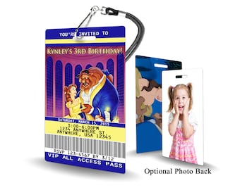 Beauty and the Beast Invitation PLASTIC Beauty and the Beast, Beauty and the Beast Invitation, Birthday Invitation, Invite, Invitation