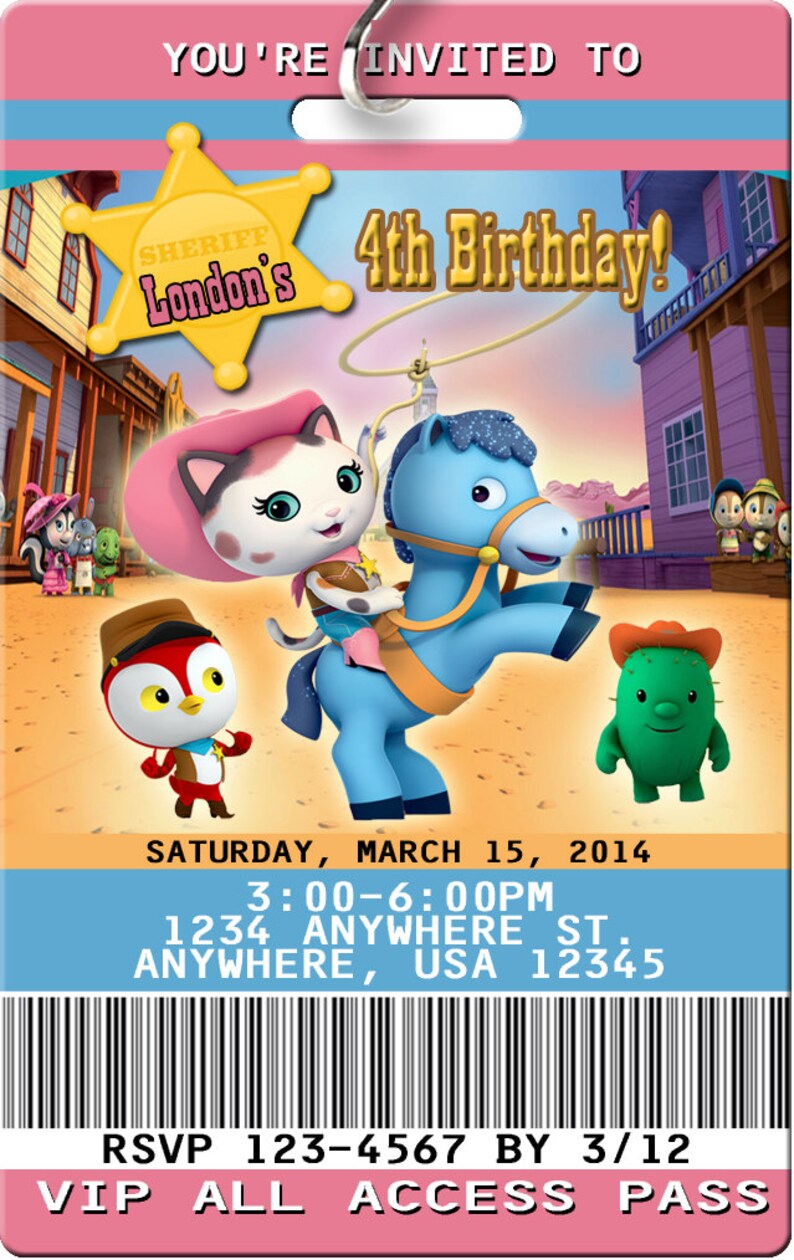 Sheriff Callie Invitation PLASTIC Sheriff Callie Sheriff Etsy