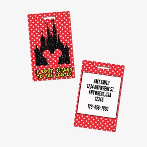 magic castle bag tag, personalized luggage tag, travel accessories, tag for suitcase, personalized bag tag