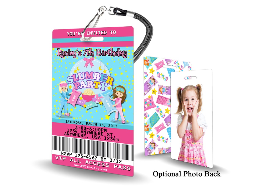 Sleepover Birthday Invitation PLASTIC Sleepover Birthday, Sleepover ...