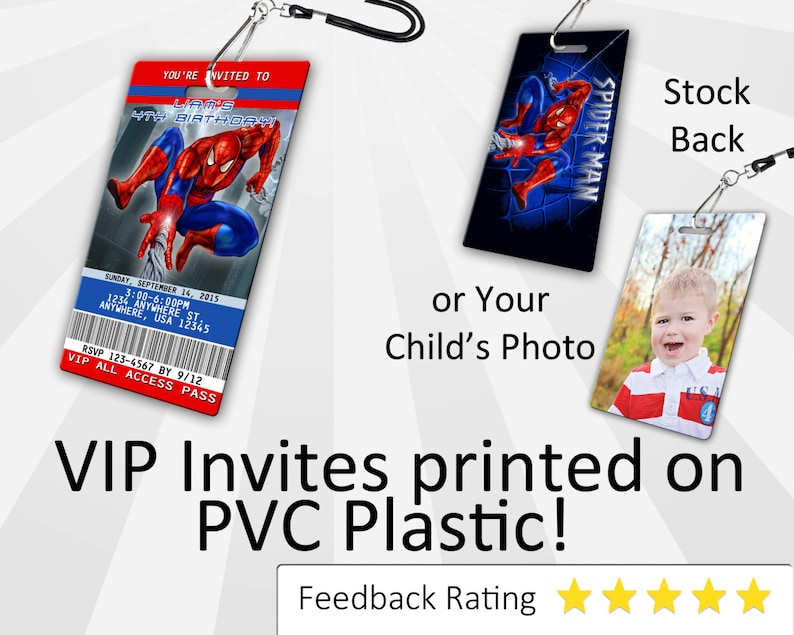 Spiderman Invitation PLASTIC Spiderman, Spiderman Invitation, Birthday Invitation, Birthday Invite, Spiderman Birthday Invitation bild 5