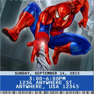 Spiderman Invitation PLASTIC Spiderman, Spiderman Invitation, Birthday Invitation, Birthday Invite, Spiderman Birthday Invitation bild 2