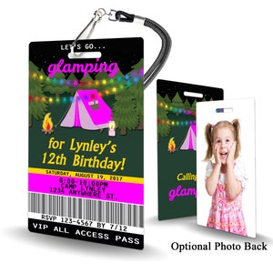Glamping Birthday Invitation PLASTIC Glamping Birthday, Glamping Birthday Invitation, Birthday Invite, Glamping Birthday, Glamping