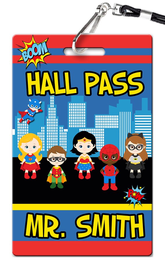 Superhero Theme Classroom Hall Passes For Teachers Etsy