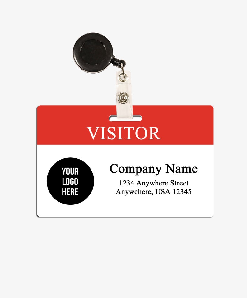 Visitor Badge - Office ID, Business Entry Pass, Guest ID Badge Office ...