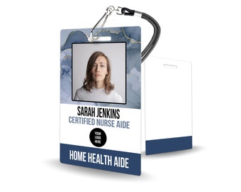 Home Health Aide ID - caregiver badge, personalized badge, caregiver identification, home health badge