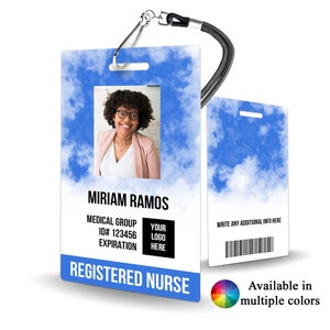 Custom Staff Badge - watercolor look, office badges, staff ID card, custom ID custom ID badge, design your own id card, plastic badge