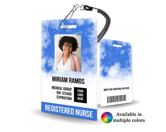 Custom Staff Badge - watercolor look, office badges, staff ID card, custom ID custom ID badge, design your own id card, plastic badge
