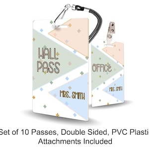 Simplicity Theme Classroom Hall Pass, Personalized, Set of 10