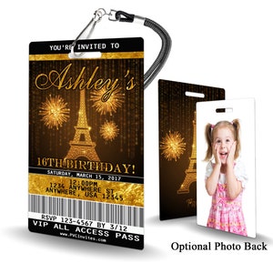Paris Birthday Invitation PLASTIC Paris Birthday, Paris Birthday Invitation, Birthday Invite, Paris Birthday, Paris