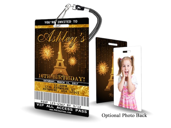 Paris Birthday Invitation PLASTIC Paris Birthday, Paris Birthday Invitation, Birthday Invite, Paris Birthday, Paris