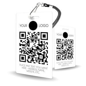 Badge with Logo and QR Code - customizable badge, staff ID, employee identification, logo badge
