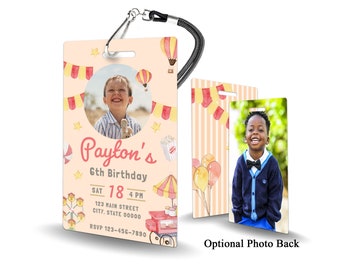 Carnival Watercolor Birthday Invitation PLASTIC Carnival Watercolor Birthday, Carnival Watercolor Birthday Invitation, Birthday Invite