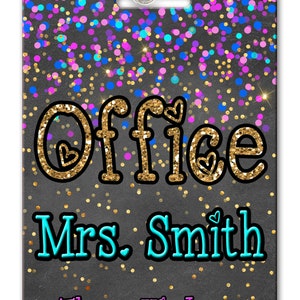 Confetti Theme Classroom Hall Passes for Teachers, Personalized, Set of ...