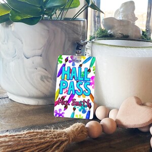 Paint Theme Classroom Hall Passes for Teachers, Personalized, Hall Pass ...