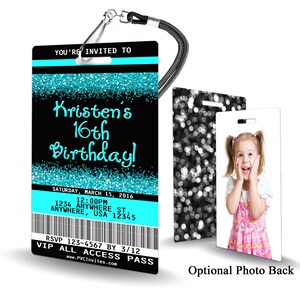 16th Birthday Invitation PLASTIC Sweet 16 Birthday, Sweet 16 Birthday Invitation, Birthday Invite, Sweet Sixteen Birthday, 16th Sixteenth